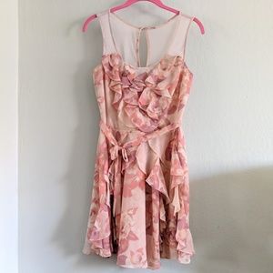 Lauren Conrad Blush Floral Chiffon Dress Size 2
